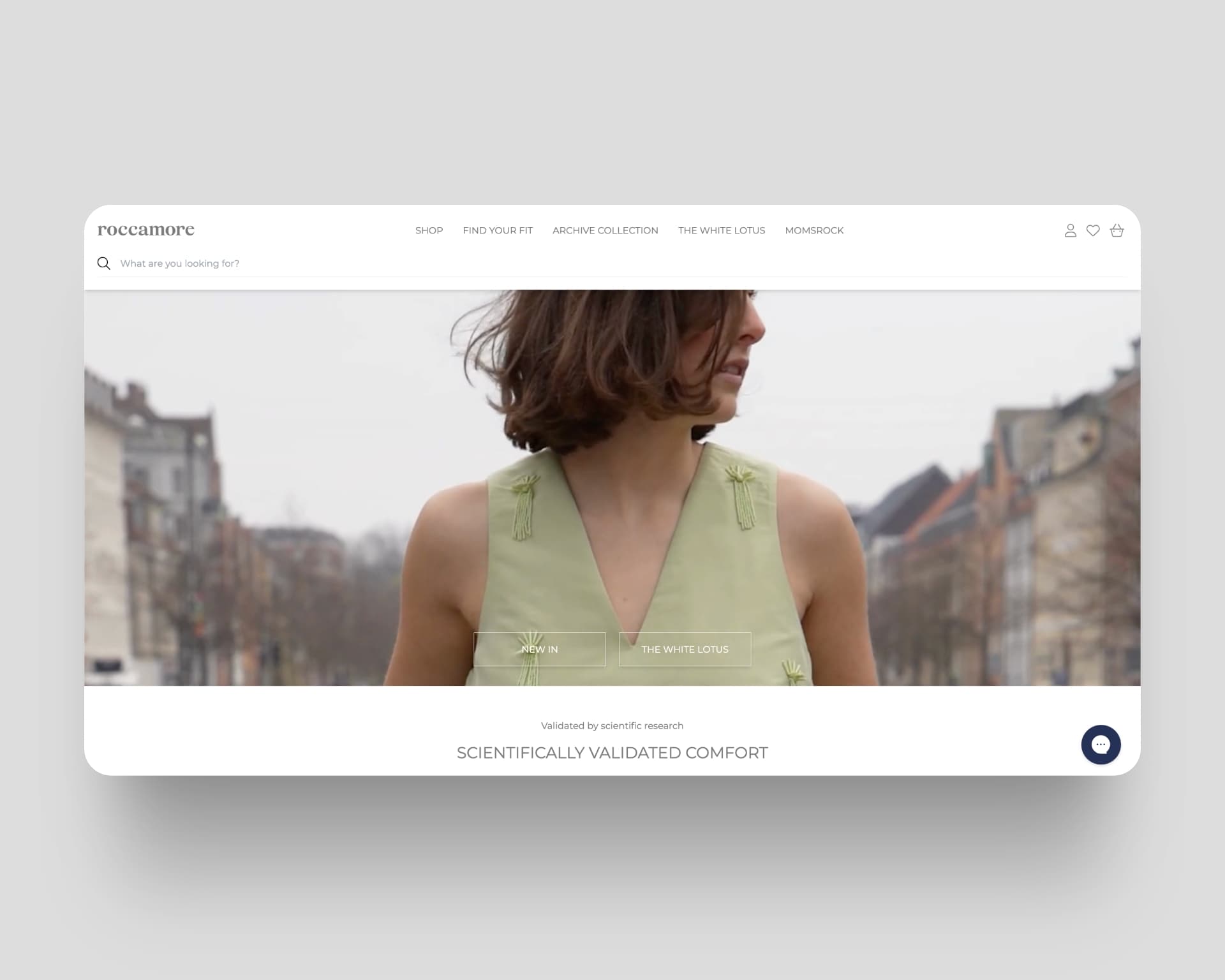 Roccamore e-commerce website showcasing their luxury footwear with a modern design and elegant product display