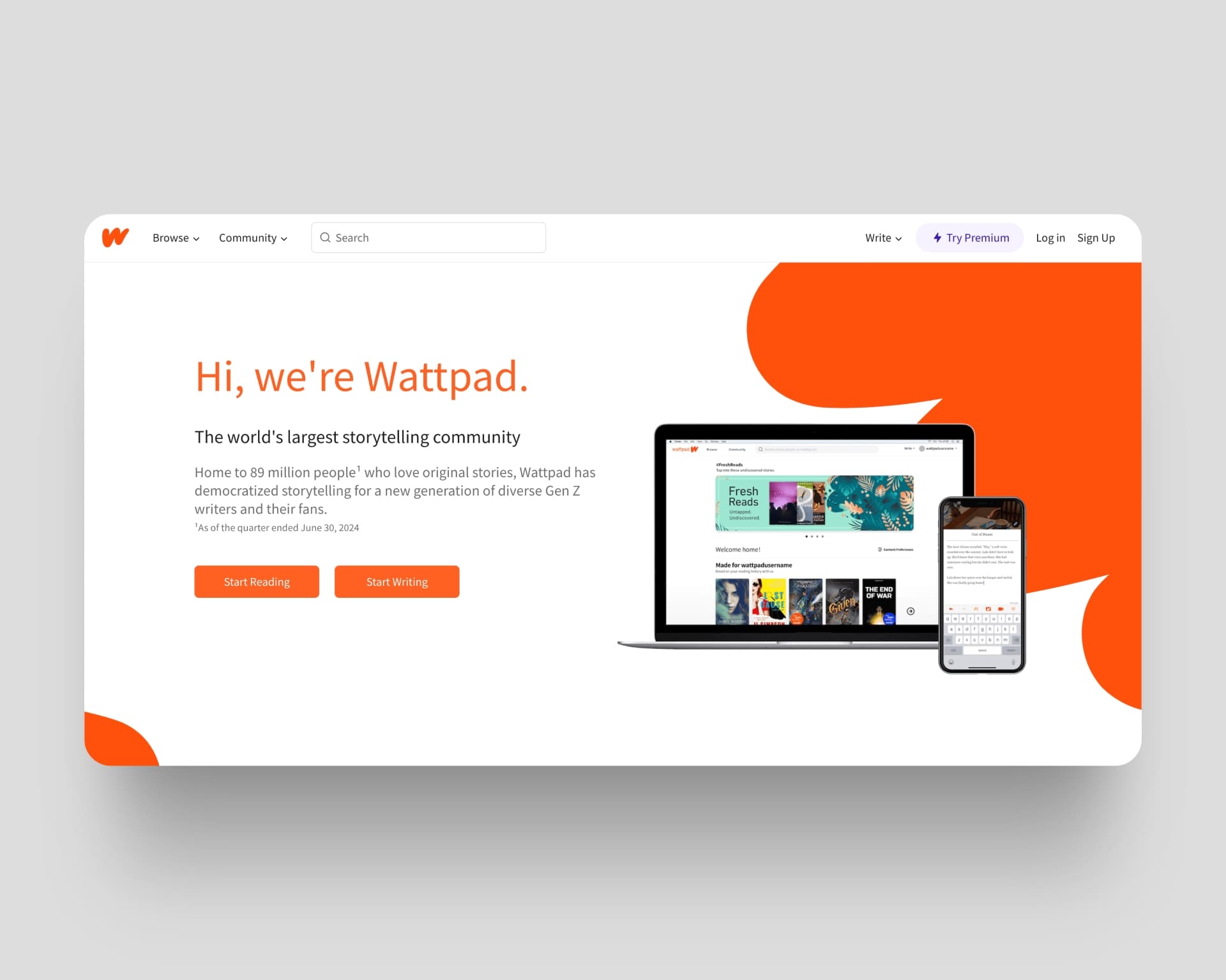 Wattpad platform showing a collection of stories with user-friendly navigation and reading experience